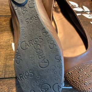 Brown Carlos Santana Sparkle toe flats
